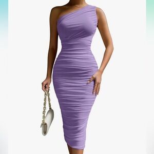 Purple Bodycon Midi Dress